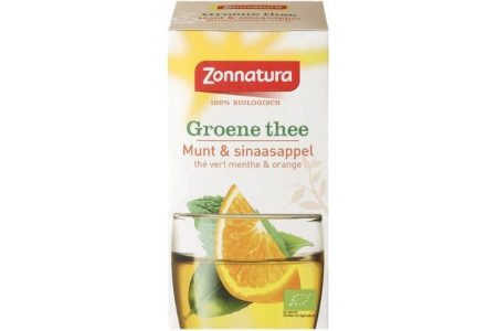 zonnatura groene thee munt en sinaasappel