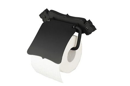haceka brocante toiletrolhouder met klep zwart