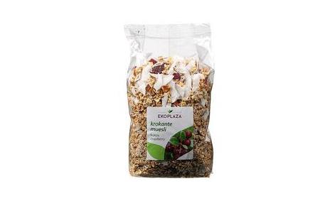 ekoplaza muesli krokant kokos cranberry uiterst geschikt voor in pap desserts yoghurt