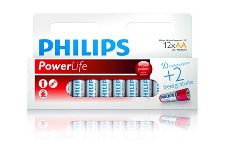 philips powerlife batterijen 12 stuks aa of aaa