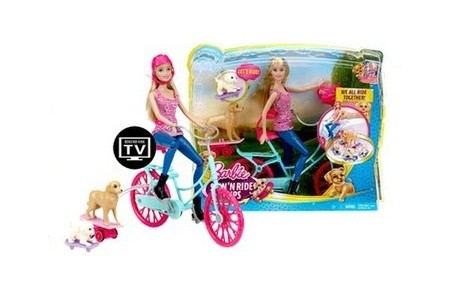 barbie met fiets en dieren