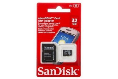 sandisk microsdhc 32gb card met adapter