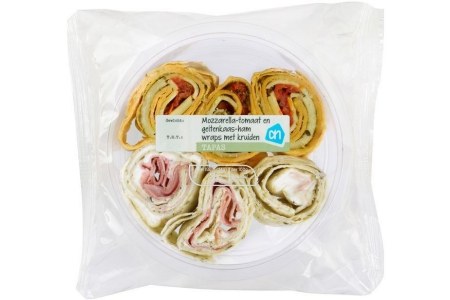 ah frisse mozzarella tomaat wrap met ham