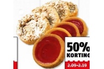 appelkruimelkoeken of aardbei pencees