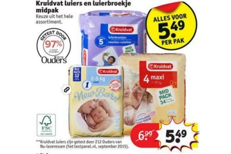 kruidvat luiers en luierbroekje midpak