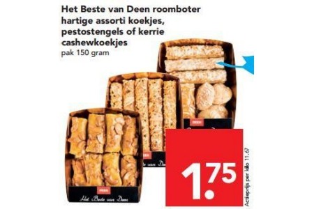 het beste van deen roomboter hartige assorti koekjes pestostengels of kerrie cashewkoekjes