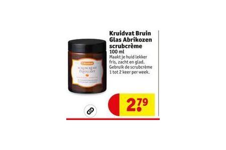 kruidvat bruin glas abrikozen scrubcreme