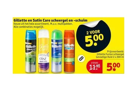 gillette en satin care scheergel en schuim