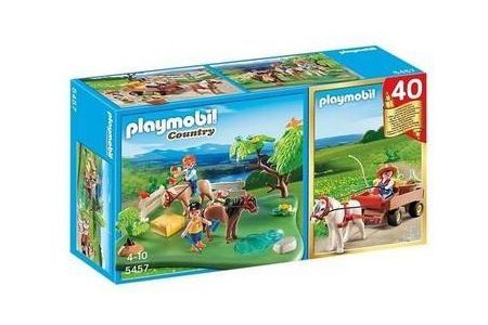 playmobil country 5457 jubileumeditie ponyweide en hooiwagen