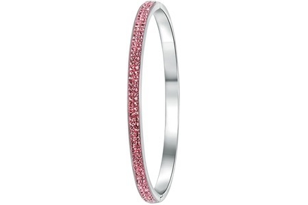 stalen armband licht roze kristal