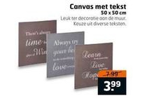 trekpleister canvas met tekst 50x50 cm