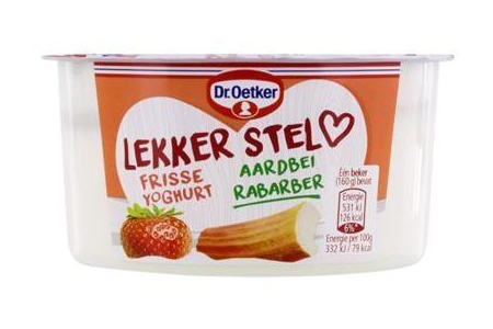 dr oetker lekker stel aardbei rabarber