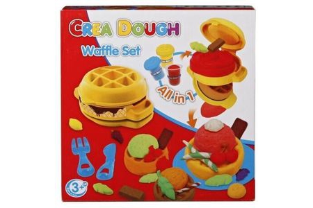 playing kids crea dough wafel set