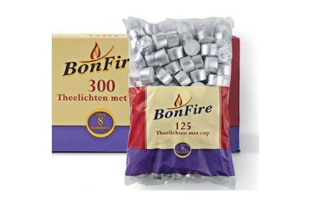 bonfire theelichten met cup 125 stuks