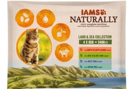 iams naturally cat wet land en sea vlees vis