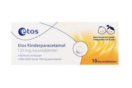 etos kinderparacetamol 120 mg kauwtabletten