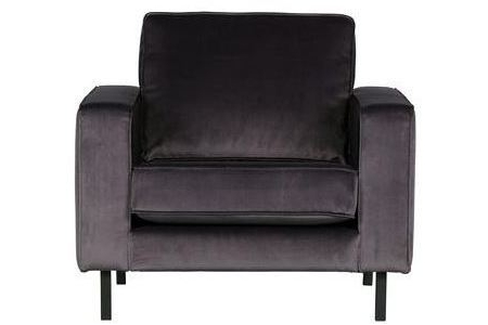 woood fauteuil robin antraciet fluweel gestoffeerd