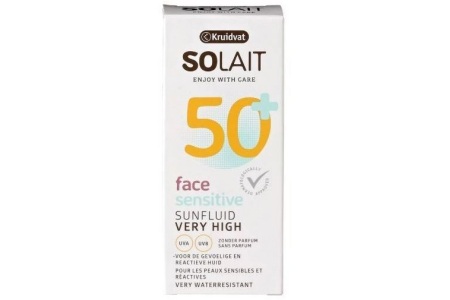 kruidvat solait sensitive spf50 face fluid