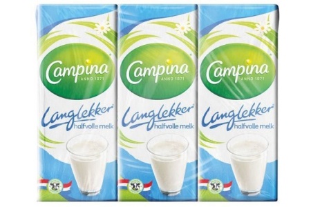 campina halfvolle melk pakjes