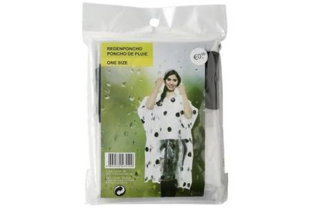 gestippelde regenponcho