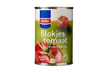 perfekt blokjes tomaat in tomatensap