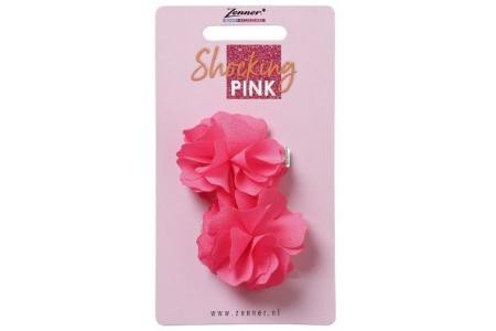 zenner shocking pink snapclip haarspelden met bloemen