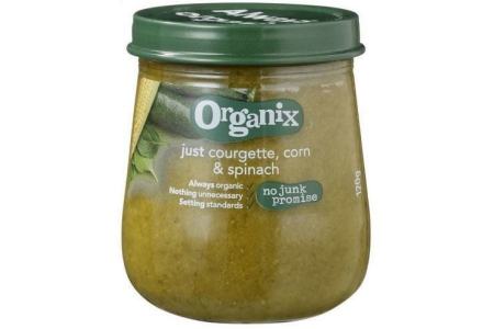 organix just 6m courgette corn en spinach