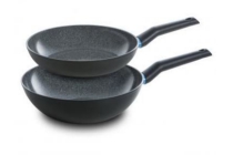 bk blue label stone pannenset koekenpan en wok set van 2
