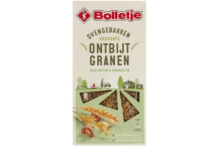 bolletje krokante ontbijtgranen hazelnoot amandel