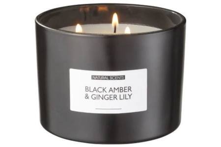 luxe black amber en ginger lily geurkaars