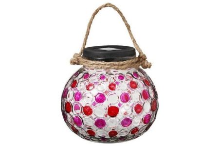 solar glazen lamp roze