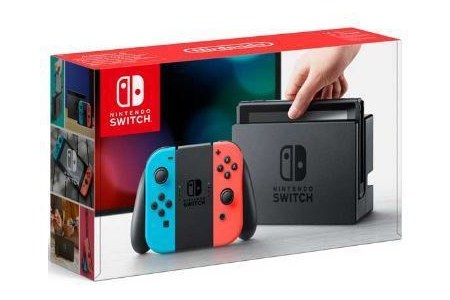 nintendo switch console rood blauw