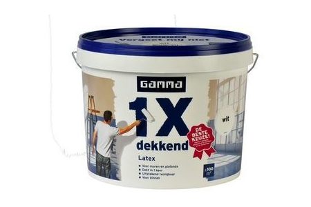 gamma latex 1x dekkend wit mat 10 liter