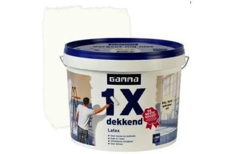 gamma latex 1x dekkend ral 9010 gebroken wit mat 10 liter