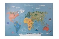 worldmap op hout kids