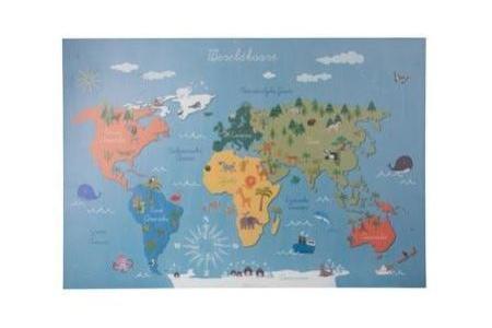 worldmap op hout kids