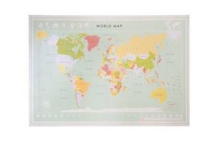 worldmap op hout