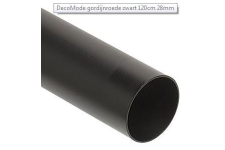 decomode gordijnroede zwart 120cm 28mm