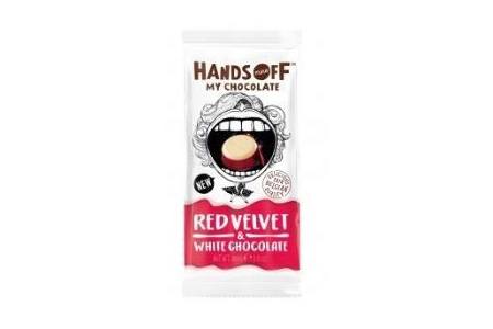 hands off witte chocolade red velvet