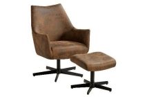 fauteuil derby met voetenbank grijs