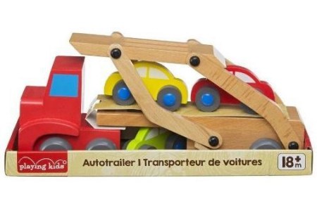 playing kids houten autotrailer