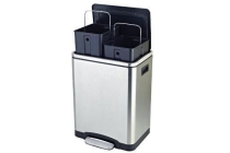 easybin silver duo recycle bin 2 x 15 l rvs