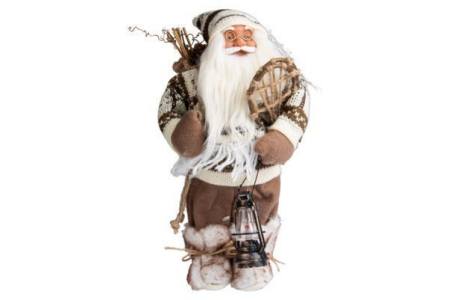 decoratieve kerstman xl 37 cm bruin