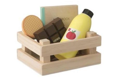 set van 4 houten hema boodschappen