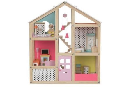 gemeubileerd houten poppenhuis