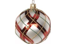 kerstbal glas rood goud