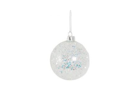 kerstbal met sequin of glitterbloem