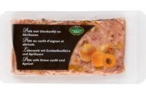 pate met uienkonfijt en abrikozen