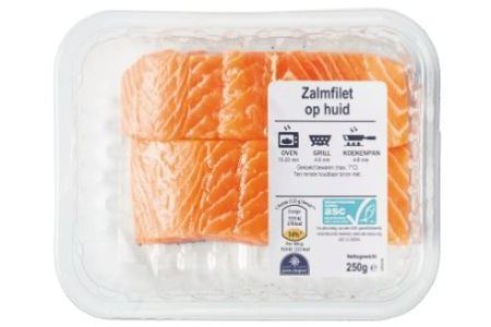 zalmfilet op huid