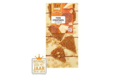 top van coop witte chocolade fudge stroopwafel